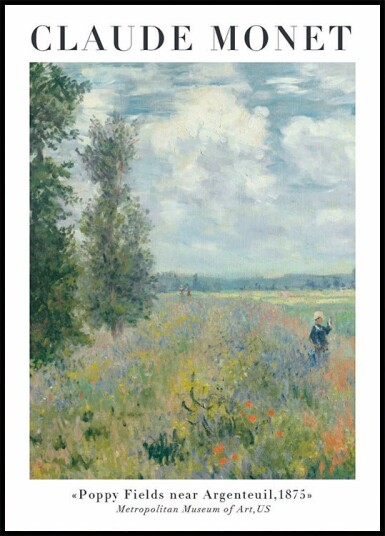 Claude Monet Poppy Fields near Argenteuil Plakat Plakat / 40x50cm