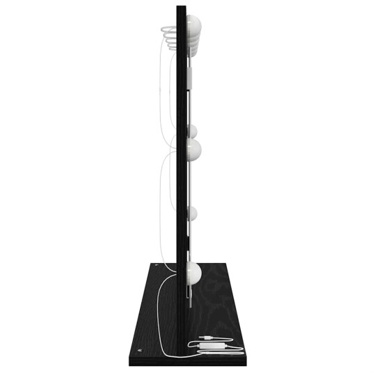 Sminkespeil med LED lamper Svart Eik 80x55x18 cm Sminkespeil med LED lamper Svart Eik 80x55x18 cm