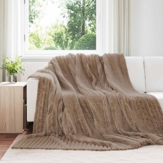 vidaXL Kastepledd 6 pcs Kamel 270 x 240 cm Fleece
