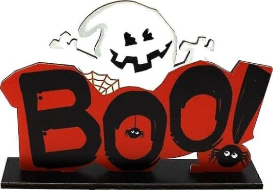 Halloween Boo Ghost Skrivebordsdekorasjon i Tre