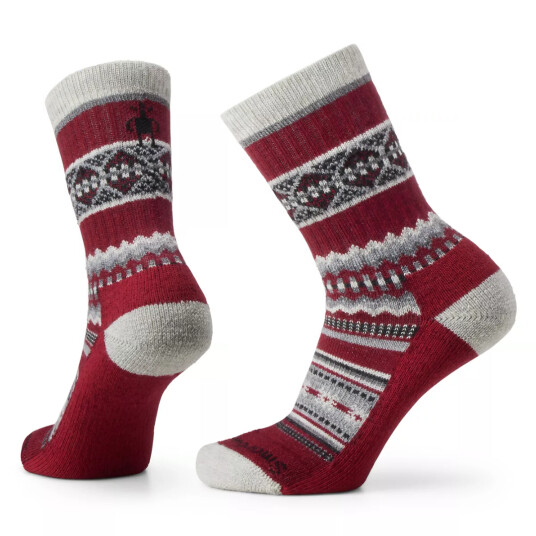Smartwool Men's Everyday Snowed In Sweater Crew Socks Tibetan Red S, Tibetan Red