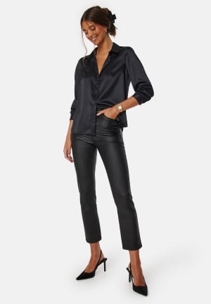Happy Holly Opal Straight Leg Coated Pants Black 42