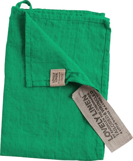 Lovely Linen Gjestehåndkle Lovely i vasket lin Grønn
