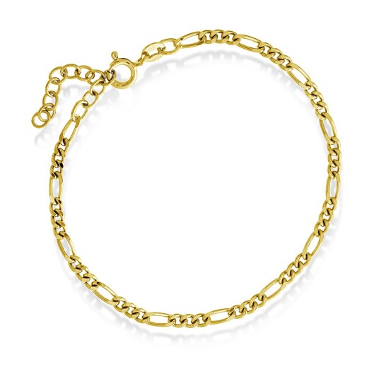 Pan Jewelry, Figaro armbånd i forgylt 925 sølv, 19 cm