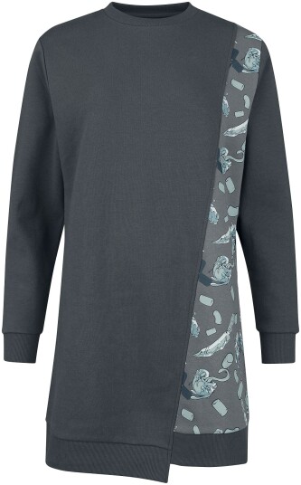 RED by EMP Kort kjole Jumper kjole med asymmetrisk kutt S til L Damer mørkegrå