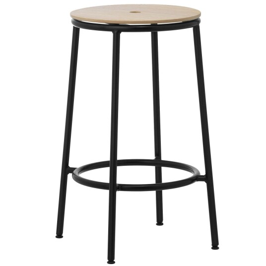 Normann Copenhagen Circa Barstool 65 cm Black Steel Barstol Eik Normann Copenhagen Circa Barstool 65 cm Black Steel Barstol Eik