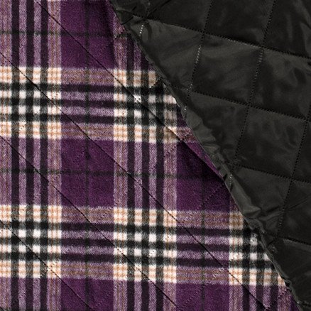 Balsløw Jacquard quiltet stoff 145cm 045 Lilla med ruter