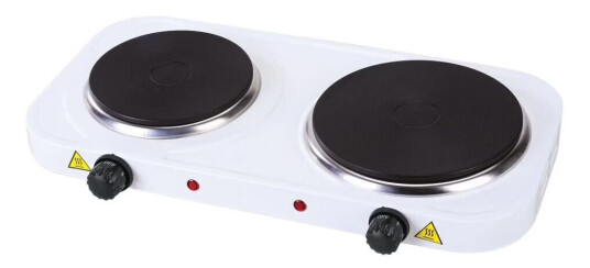 Dobbel kokeplate med 5 temperaturnivåer, 2500W - Hvit Dobbel kokeplate med 5 temperaturnivåer, 2500W - Hvit