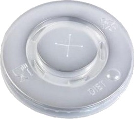 Plastlåg Ø80 Mm Catersource Flad Med Kryds Transparent Til Papbæger Ps Plast,20 Ps X 100 Stk/Krt