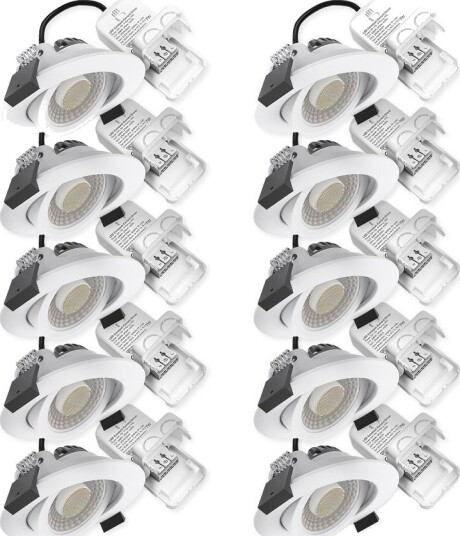 Ledlife 10x 7W lavprofil innfellingsspot RA96 DimToWarm+CCT Hull: Ø6,8 cm Mål: Ø8,3 cm hvit kant dimbar Dimbar : Dimbar Farge på huset : Hvit