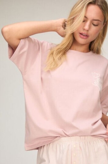 Hunkemöller Pyjamassett med Shorts og T skjorte Rosa Hunkemöller Pyjamassett med Shorts og T skjorte Rosa