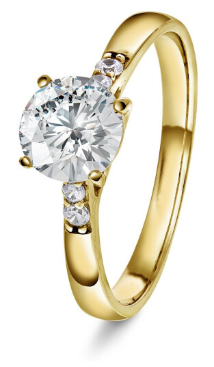 Pan Jewelry, Ring i forgylt sølv med zirkonia, størrelse 58
