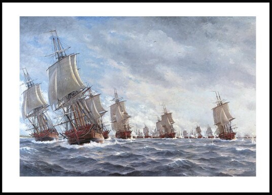 Naval Battle By Jacob Hagg Plakat Plakat / 30x40cm