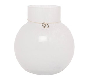 Glassvase Rund Ø 13 x 14 cm Glass Hvit Glassvase Rund Ø 13 x 14 cm Glass Hvit