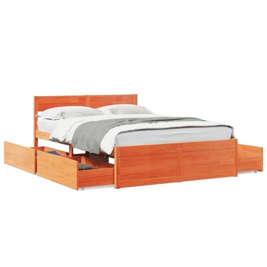  Sengeramme uten madrass voksbrun 120x190 cm heltre furu 8721102672606
