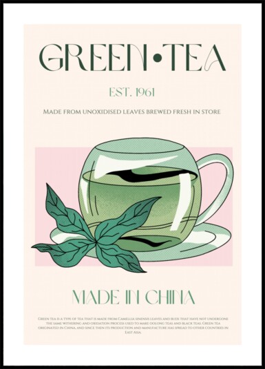 Fresh Green Tea Illustration Plakat / 21x30