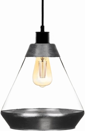 Solbika Lighting Pendellampe Lonceng av glass sølvdekorasjon