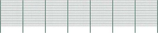 vidaXL Gjerdepanel med stolper jern 1212x200 cm grønn