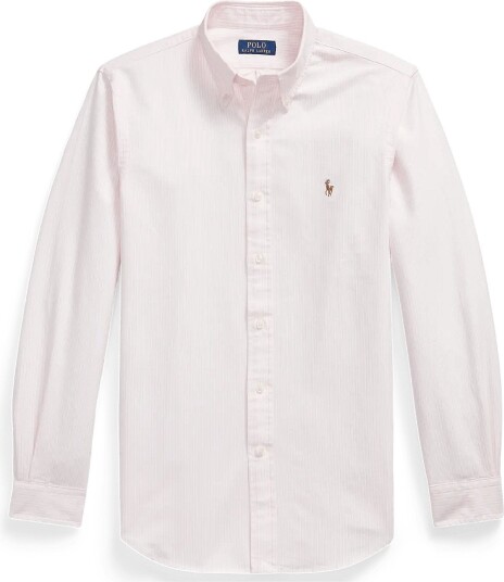 Polo Ralph Lauren Custom Fit Striped Oxford Shirt 6636B CARMEL PINK S