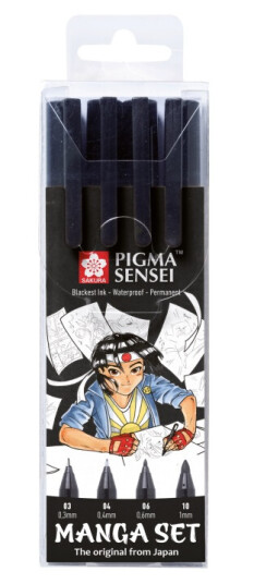Sakura Manga Pigma Sensei Black 4-set