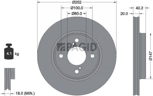 PAGID 56037NC Bremseskive PAGID 56037NC Bremseskive