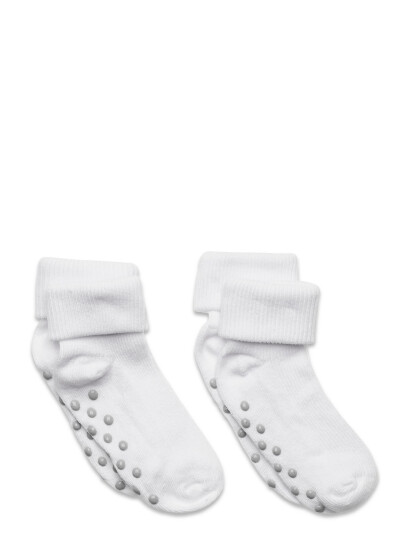 Minymo Baby Rib Sock W. Abs (2-Pack) - White - 19-22