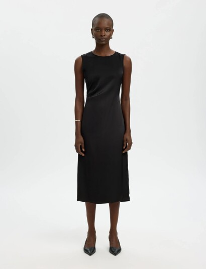 Selected Slfchloe Slim Sl O Neck Midi Dress Noos Black 40 Selected Slfchloe Slim Sl O Neck Midi Dress Noos Black 40