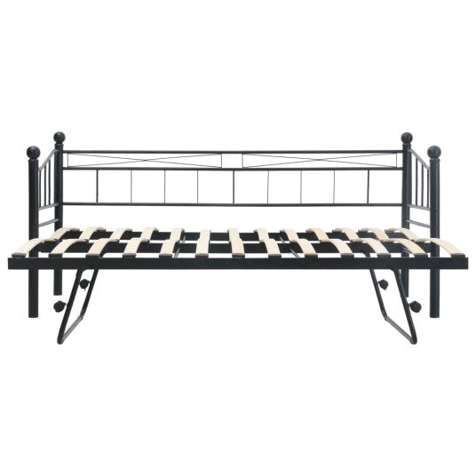 vidaXL Sengeramme svart stål 180x200/90x200