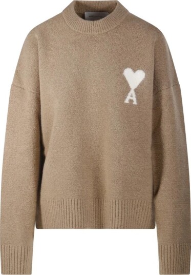 Ami Paris Dame Strikkevarer Beige XS, Ami Paris Dame Strikkevarer Beige XS,