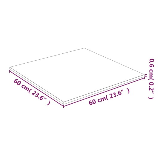 Bordplate gjennomsiktig 60x60 cm herdet glass 345073