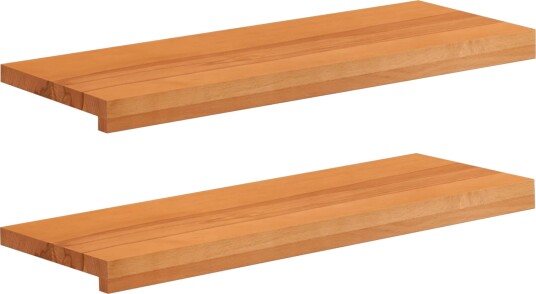 vidaXL Trappetrinn 2 stk. 70 x 30 x 2 cm Lys Brun Massiv bøketre