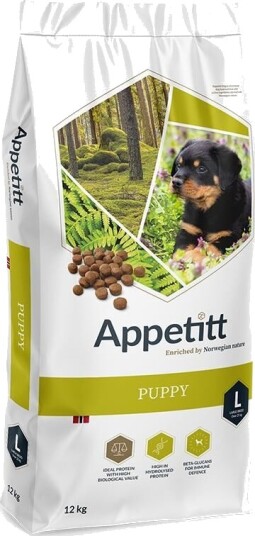 Appetitt Hundefôr Valp Large Breed 12 kg - Uten Korn, Tørrfor med Kylling og Laks