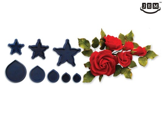 Jem Utstikker Rose Blader Og Blomster 8 Deler 