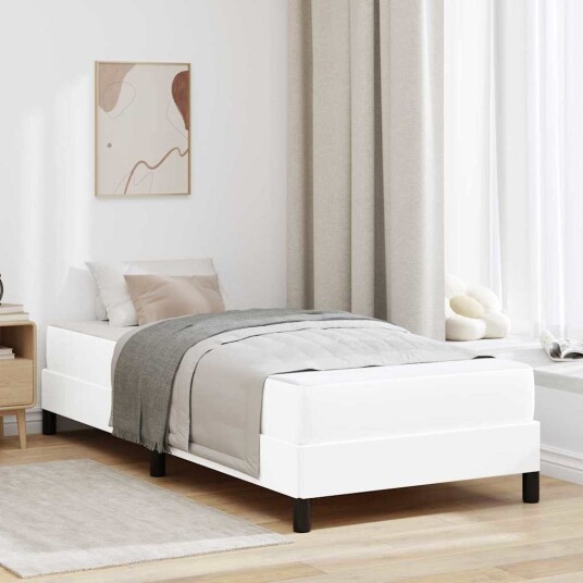 Sengestamme med madrass Ren Hvit 80 x 200 cm stoff