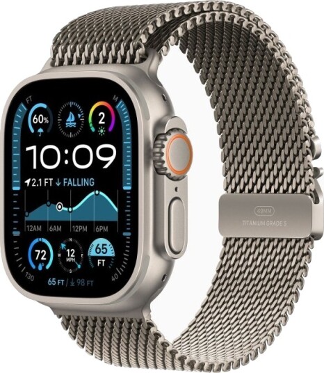 Apple Watch Ultra 2 GPS + Cellular 49mm Natural Titanium Case Natural Titanium Milanese Loop S Apple Watch Ultra 2 GPS + Cellular 49mm Natural Titanium Case Natural Titanium Milanese Loop S