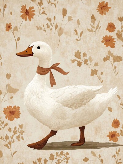 Namly Design Plakat And med Blomstret Bakgrunn POSTERH0HNYW