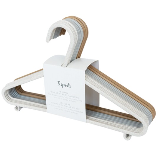 3 Sprouts Wheat Straw Hanger set of 15 Cream/Gray/Brown 20.5 x 29 cm 3 Sprouts Wheat Straw Hanger set of 15 Cream/Gray/Brown 20.5 x 29 cm