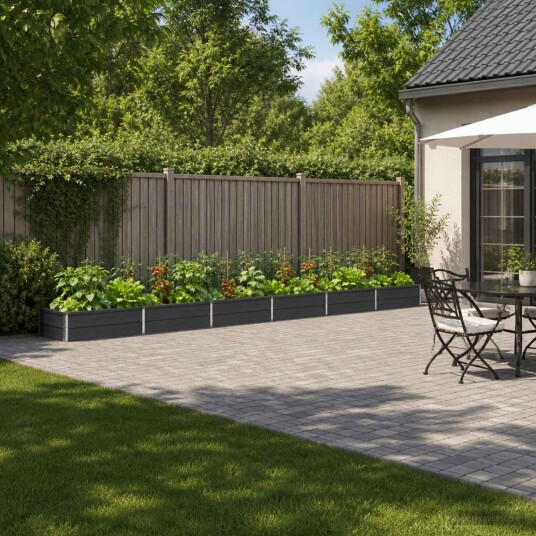 vidaXL Hevet Hagebed Antrasitt 480 x 80 x 24 cm kaldvalset stål