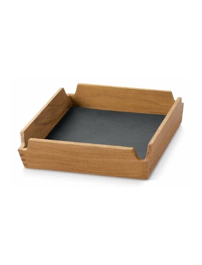 LIND DNA Teak Tray Square Mini Airy Nupo Anthracite/Teak   Black   18X18X4.5CM