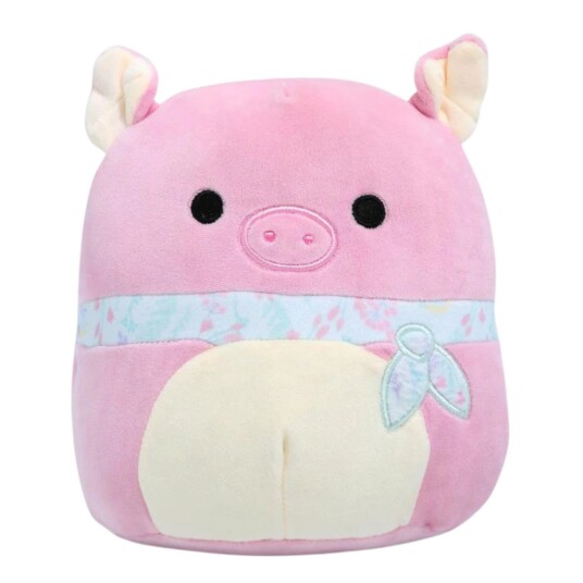 Squishmallows Plysjbamse 19cm Rosa grisen Hettie med skjerf