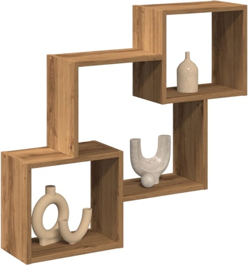Veggskap 78x18x71 cm artisan eik konstruert tre 8721158391018
