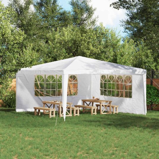 Party Telt Sidevegg 2 pcs 400 x 195 cm Hvit PE og stål