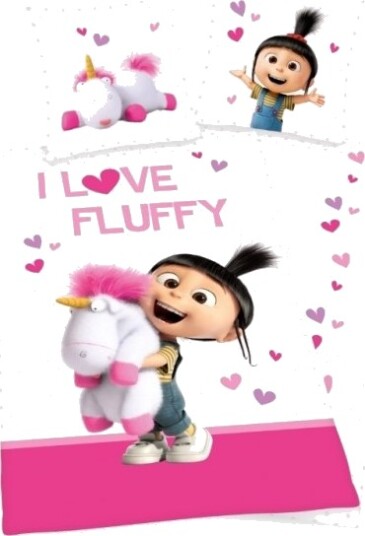 Minions I Love Fluffy Unicorn Sengetøj 100 Procent Bomuld