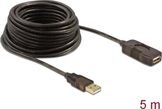 Delock USB 3.0 Forlengelseskabel 5 m Hvit Aktiv