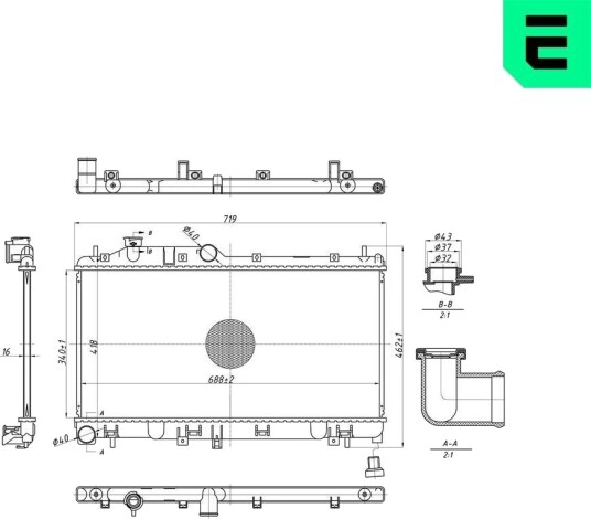ERA 673089 Radiator motorkjøling ERA 673089 Radiator motorkjøling