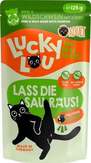 Lucky Lou Våtfôr Voksen Storfekjøtt Og Villsvin 48 X 125 G