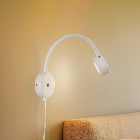 Lindby vegglampe Jyla hvit 4000 K GX53 fleksibel arm