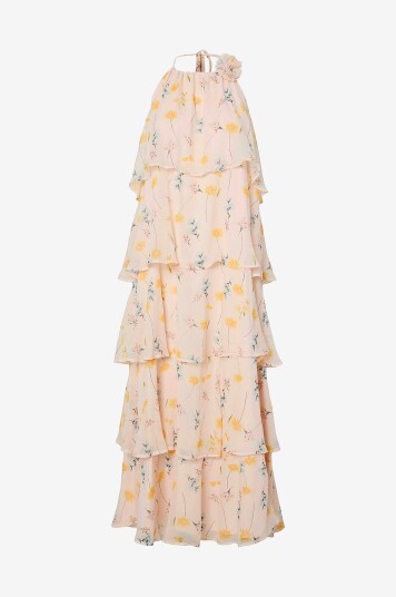 pieces Maxikjole pcClara SL Long Layred Dress Rosa