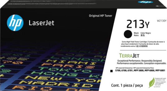 HP Toner 213Y / W2130Y Sort Ekstra Høykapasitet (18.000 sider) Original