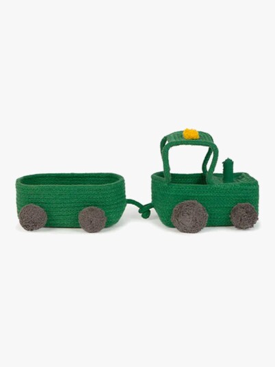 Lorena Canals Kurv Traktor Green 35x15x15cm